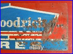Vintage Original B. F. Goodrich Tires Advertising 48 Metal Oil Gas Station Sign