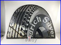 Vintage Original Bf Goodrich Silvertown Tires Porcelain Sign Display Gas & Oil
