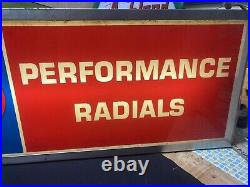 Vintage Original COOPER TIRES 2-Sided Lighted Sign Dealer gas oil advertising 36