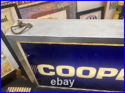 Vintage Original COOPER TIRES 2-Sided Lighted Sign Dealer gas oil advertising 36