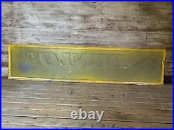 Vintage Original DUNLOP TIRES Embossed Tin Sign 13.5x 59.5 Gas & Oil Garage