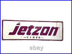 Vintage Original Embossed Metal Sign JETZON TIRES 36x12