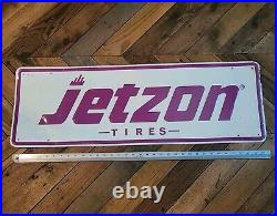 Vintage Original Embossed Metal Sign JETZON TIRES 36x12