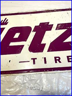 Vintage Original Embossed Metal Sign JETZON TIRES 36x12