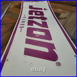 Vintage Original Embossed Metal Sign JETZON TIRES 36x12