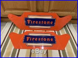 Vintage Original FIRESTONE Tire Gas Station Dealer Tire Display Stand Sign Rare