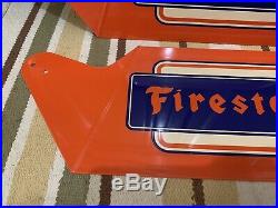 Vintage Original FIRESTONE Tire Gas Station Dealer Tire Display Stand Sign Rare