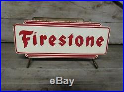 Vintage Original Firestone Advertising Tire Rack Stand Display Sign Gas & Oil
