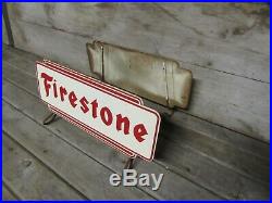 Vintage Original Firestone Advertising Tire Rack Stand Display Sign Gas & Oil