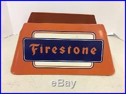 Vintage Original Firestone Tire Display Sign Gas Oil Advertising