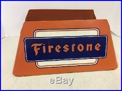 Vintage Original Firestone Tire Display Sign Gas Oil Advertising