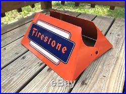Vintage Original Firestone Tire Stand Display Sign Gas & Oil Garage NICE