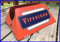 Vintage Original Firestone Tire Stand Display Sign Gas & Oil Garage NICE