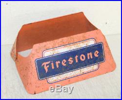 Vintage Original Firestone Tire Stand Sign Gas Oil Garage Display EARLY