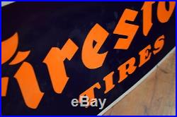 Vintage Original Firestone Tires Porcelain Sign 6ft Service Garage Gas Station