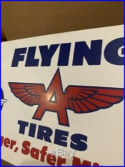 Vintage Original Flying A Tire Gas Station Dealer Tire Display Stand Sign NOS