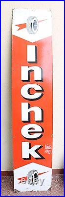 Vintage Original Genuine Inchek Tyre Ad 72 Porcelain Enamel Sign Board NH2839