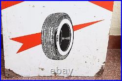 Vintage Original Genuine Inchek Tyre Ad 72 Porcelain Enamel Sign Board NH2839