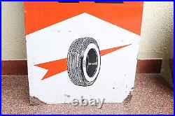 Vintage Original Genuine Inchek Tyre Ad 72 Porcelain Enamel Sign Board NH2839