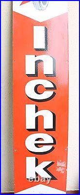 Vintage Original Genuine Inchek Tyre Ad 72 Porcelain Enamel Sign Board NH2839