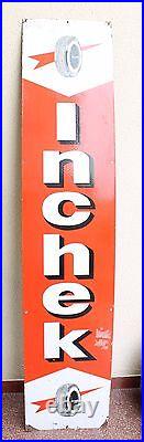 Vintage Original Genuine Inchek Tyre Ad 72 Porcelain Enamel Sign Board NH2839