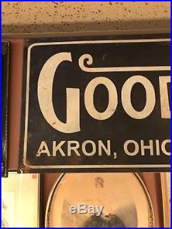 Vintage Original Goodyear Rubber Tires Metal Sign From Akron Ohio