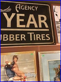Vintage Original Goodyear Rubber Tires Metal Sign From Akron Ohio