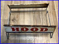 Vintage Original HOOD Tire Rack Display Stand Metal Signs, Two-sided Cool