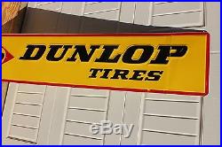 Vintage Original Horizontal Sign Dunlop Tires Embossed