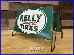 Vintage Original KELLY SPRINGFIELD TIRES DS Metal Display Stand Sign Gas & Oil