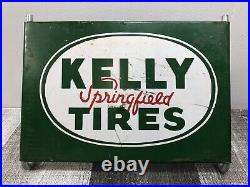 Vintage Original Kelly Springfield Tire Metal Sign 13x9 Springfield, Ohio