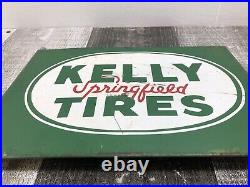 Vintage Original Kelly Springfield Tire Metal Sign 13x9 Springfield, Ohio