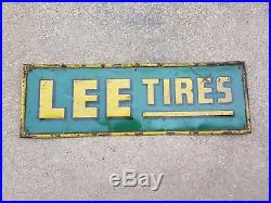 Vintage Original Lee Tires Metal Sign Oil Gas Service Station Packard