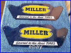 Vintage Original Miller Built Tire Advertising Tire Display Stand Sign Rare