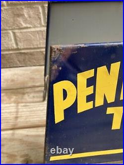 Vintage Original PENNSYLVANIA TIRES Metal Tire Display Stand Sign Double Sided