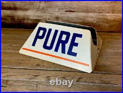 Vintage Original PURE Oil DS Metal Tire Display Stand Sign Gas & Oil
