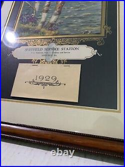 Vintage Original Sheffield PA Service Station Goodyear Framed 1929 Calendar Sign