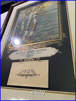 Vintage Original Sheffield PA Service Station Goodyear Framed 1929 Calendar Sign