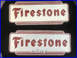 Vintage Original set of Metal Firestone Tire Rack signs. Mint Condition