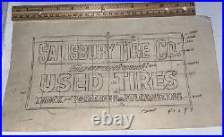 Vintage Outdoor Sign Ad Sample Mockup Salisbury Tire Company Massachusetts MA