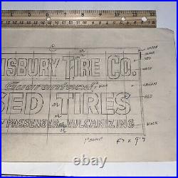 Vintage Outdoor Sign Ad Sample Mockup Salisbury Tire Company Massachusetts MA