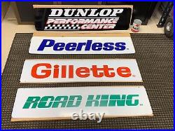 Vintage Peerless, Gillette, Dunlop, Road King Tires Double Sided Rack Sign