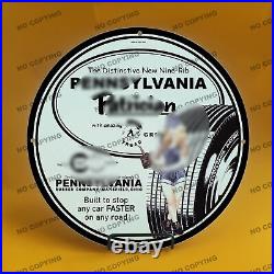 Vintage Pennsylvania Tire Gas Station Service Man Cave Oil Porcelain Sign 005