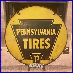 Vintage Pennsylvania Tires Sign 2 Sided