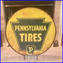 Vintage Pennsylvania Tires Sign 2 Sided