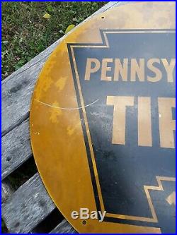 Vintage Pennsylvania Tires Sign, 30 Double Sided Tire Sign, Gas and Oil Sign