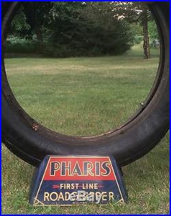 Vintage Pharis Tire Display RARE Tire Stand 1930's Ohio OH Metal Sign