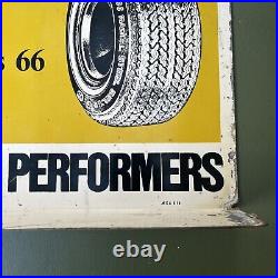 Vintage Phillips 66 Metal Sign Has Pump Topper Oil And Tires