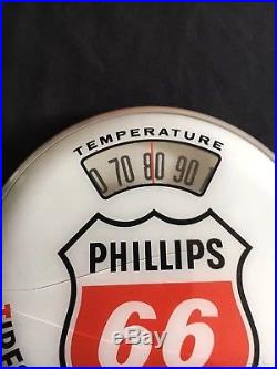 Vintage Phillips 66 Tires Batteries & Accessories Thermometer Sign
