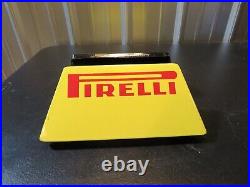 Vintage Pirelli Tire Porcelain Double Sided Gas Station Stand Display Sign 318